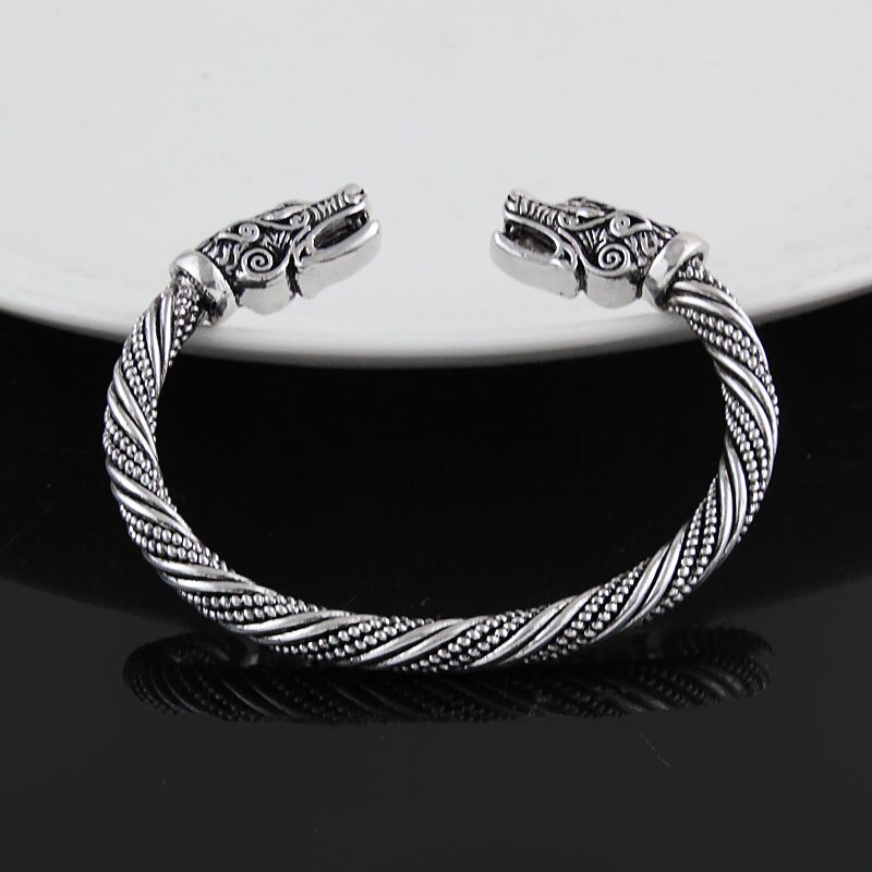 LAKONE Teen Wolf Head Bracelet Indian Jewelry Accessories Viking Bracelet Men Wristband Cuff Bracelets For Women Bangles