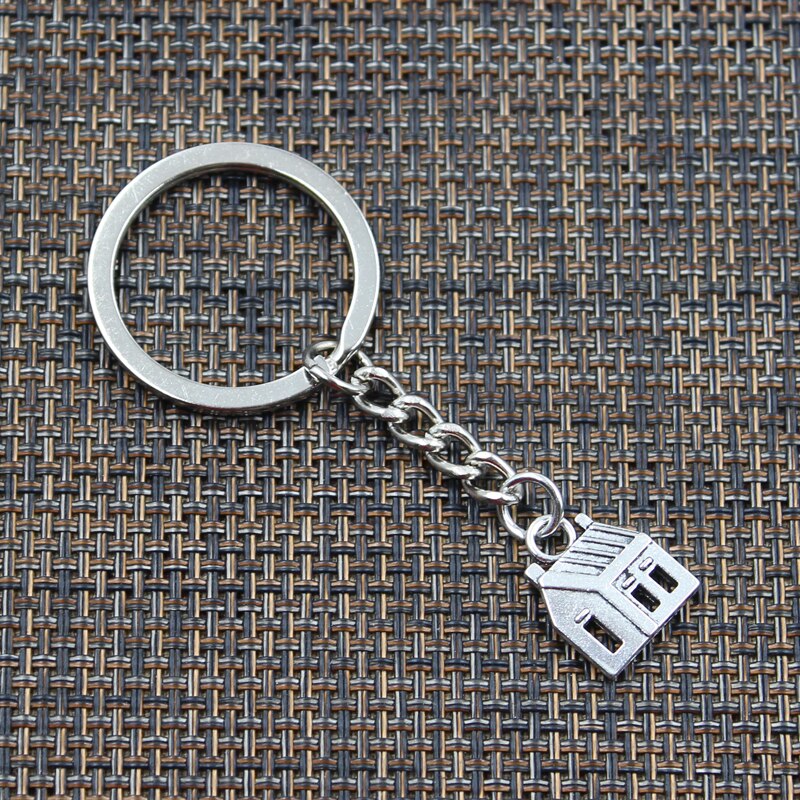 Keychain 14x18mm Kabine Haus Silber Farbe Anhänger DIY Männer Schmuck Auto Schlüssel Kette Ring Halfter Souvenir für