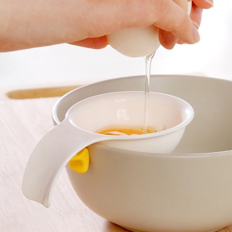 5 Colours Egg Separator Eggs Yolk Filter Gadgets Eco Friendly Plastic White Yolk Sifting Home Tool Kitchen Accessories: white 02