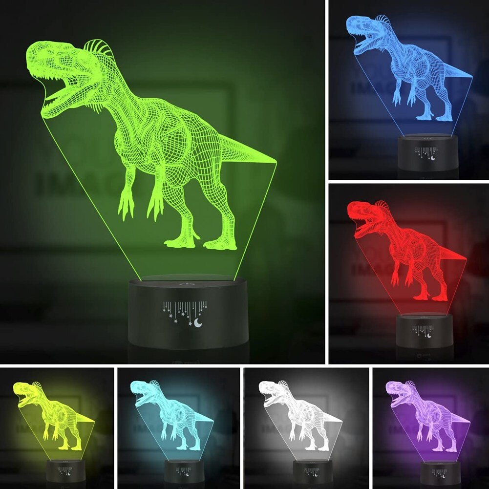 Dinosaurus Serie 3D Nachtlampje Led Afstandsbediening Kleurrijke Touch Tafellamp Creatieve Dinosaurus Bedlampje Tafellamp: 03