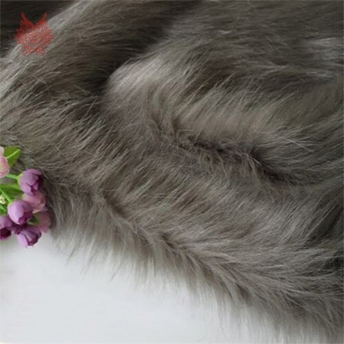 Hoogwaardige 7Cm Lang Haar Grijs Faux Fur Stof Voor Winterjas Vest Cosplay Stage Decor 150*50Cm 1 Stuk SP3760: Default Title