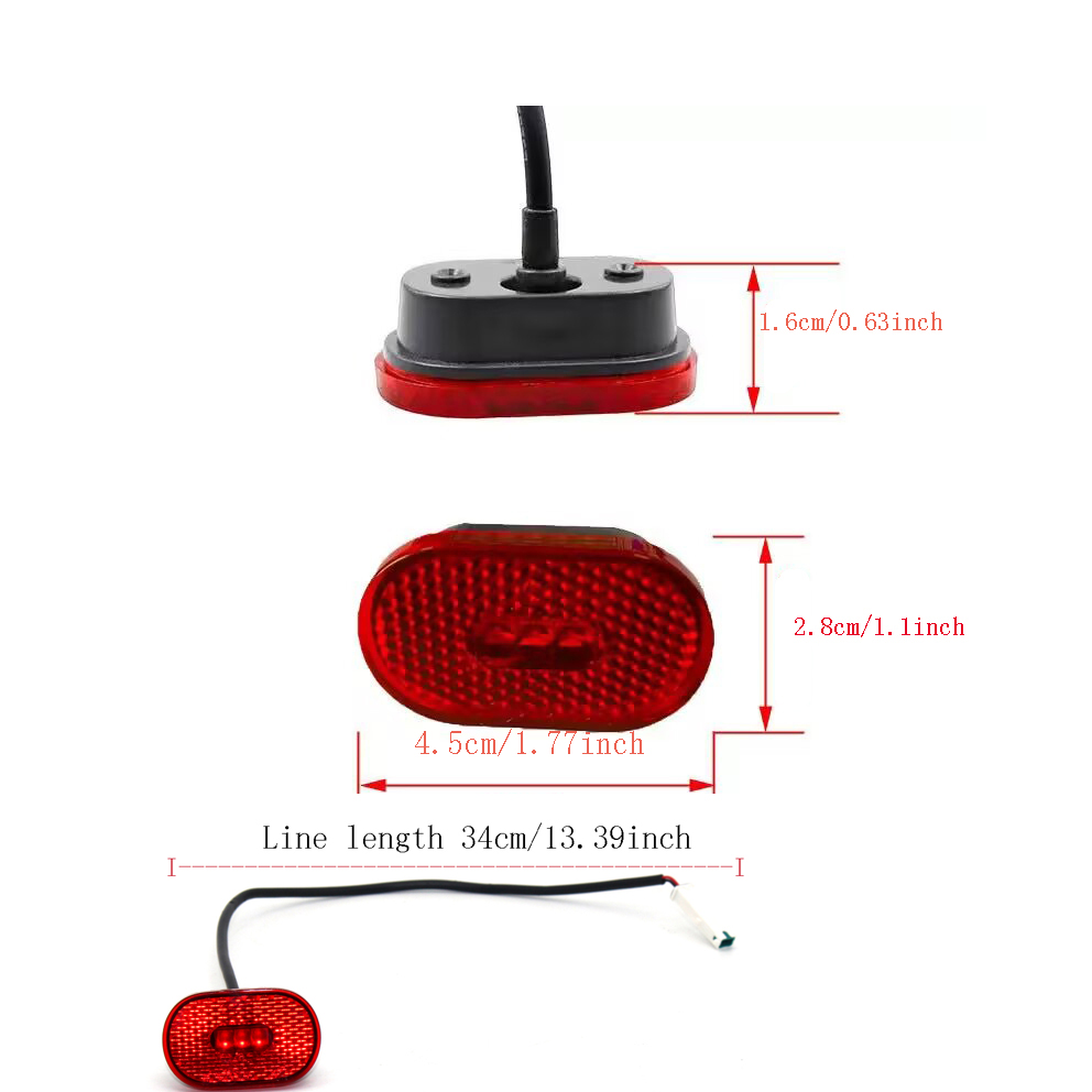 Tillbehör för elscooter, skärmskydd, bakljus, varningslampa, bakre bakljus, tillbehör till xiaomi 1s/ pro 2/mi3