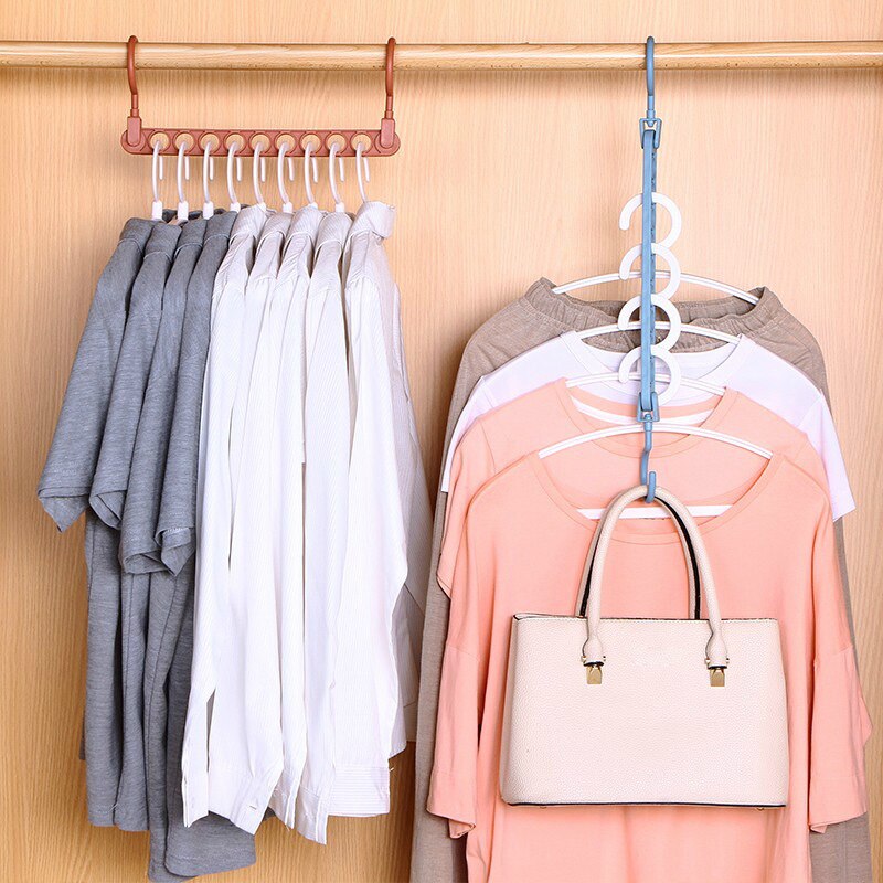 Cintre magique multifonction pliant à 9 trous, cintre rotatif pour vêtements, garde-robe, séchage de vêtements, organisateur de maison