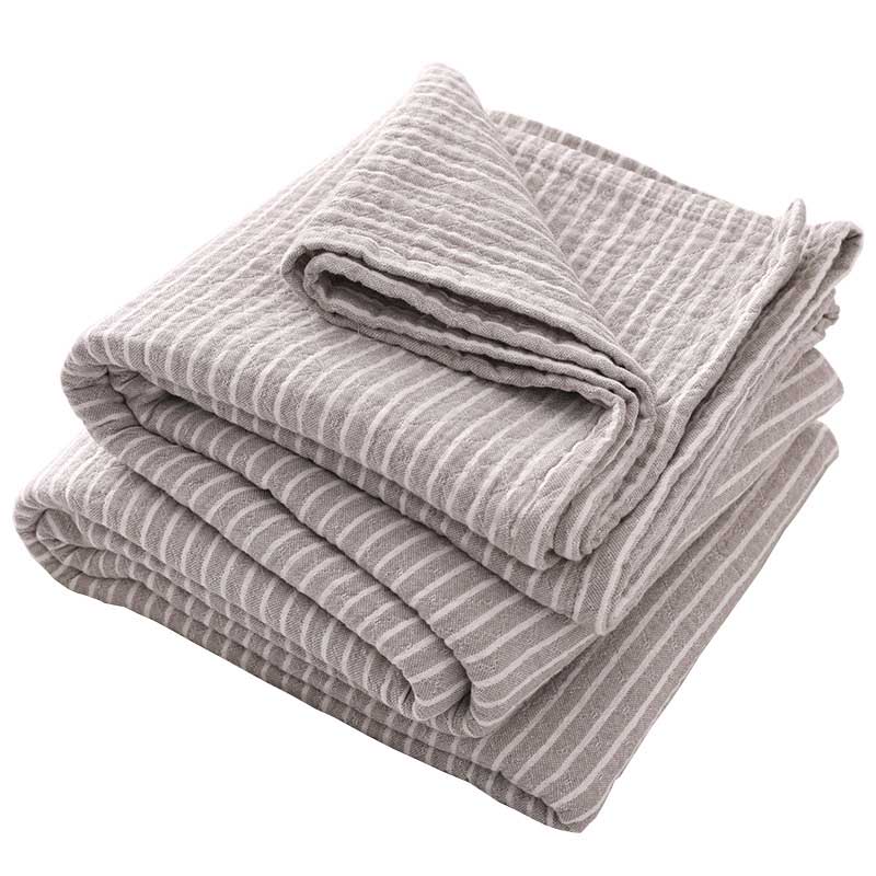 Gaas Katoenen Handdoek Deken Voor Volwassenen Kids Gestreepte Ademend Bank Mantas Cobertor Airconditioning Sprei Voor Tieners
