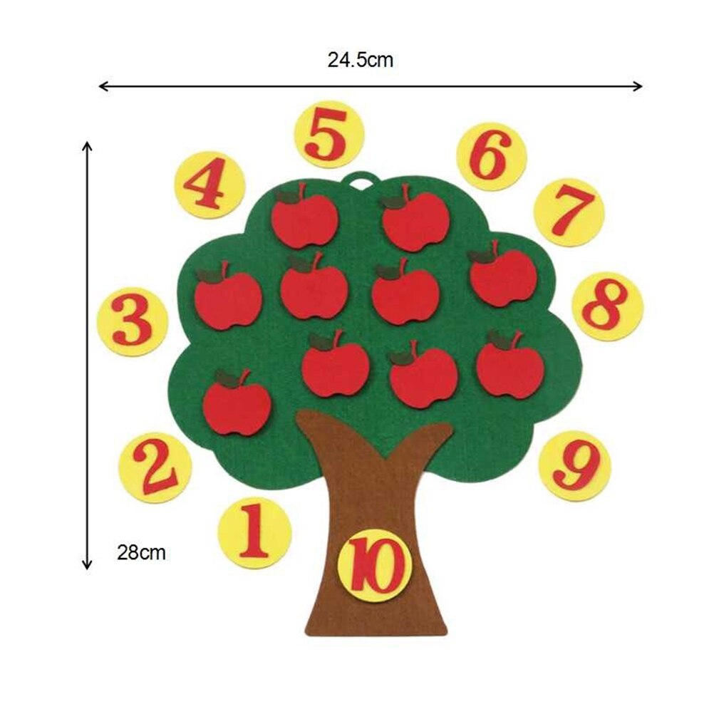 Child Toys Apple Tree Match Digital Teaching Non-Woven Puzzle Math Toy Educational Toy For Kindergarten Kids #20