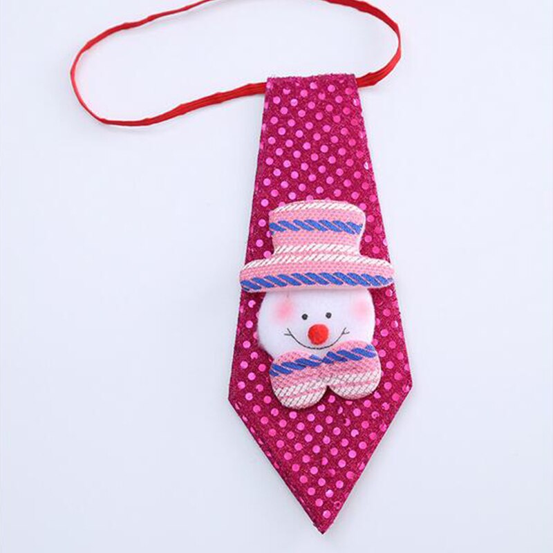 Kerst stropdas kerstman bruiloft feest verstelbare kinder stropdas stropdas kleding: Rozenrood
