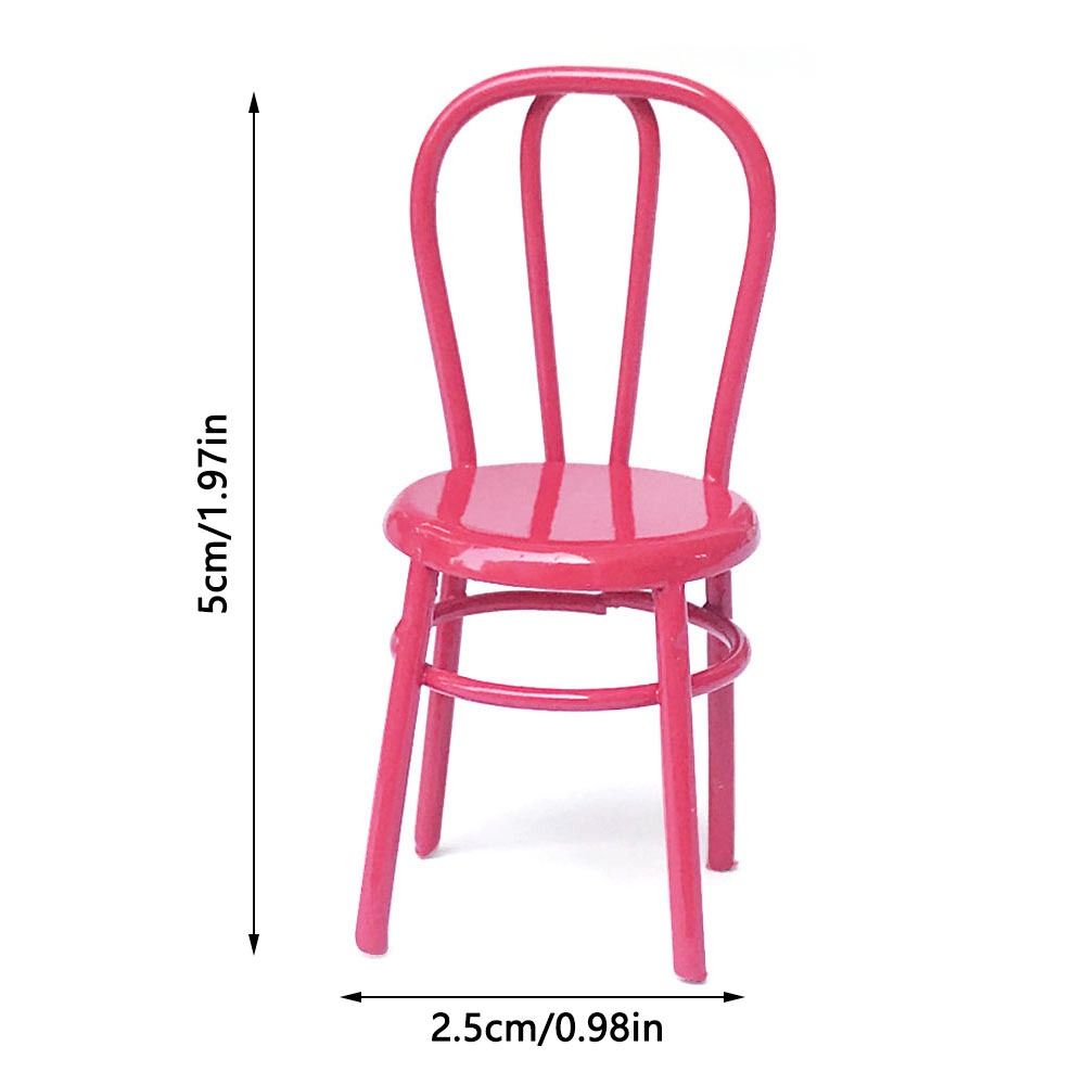 Chaise l'inventaire en métal pour maison de courses, meubles de simulation, accessoires de décoration, maison de beurre, 1PC, 1:24