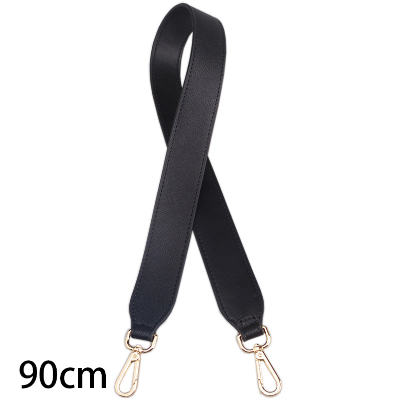 90cm Serpentine Strap Replaceable PU Leather Handle Accessories for Women Shoulder Bag Straps Multicolor DIY Belt: Black / Gold Buckle