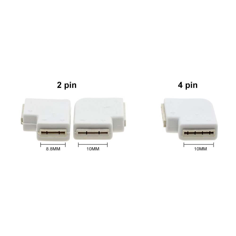 Led Strip Connectors 2pin 8Mm/2pin 10Mm/4pin 10Mm Quick Connect Voor Led Strip Verlichting 5 Stks/partij