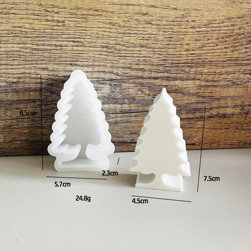 Ornamento da tavolo per albero di pino di Natale Stampi in silicone base per candela in gesso fai-da-te tappo-in Decorazione per auto Stampo in resina Artigianato per la casa: verde