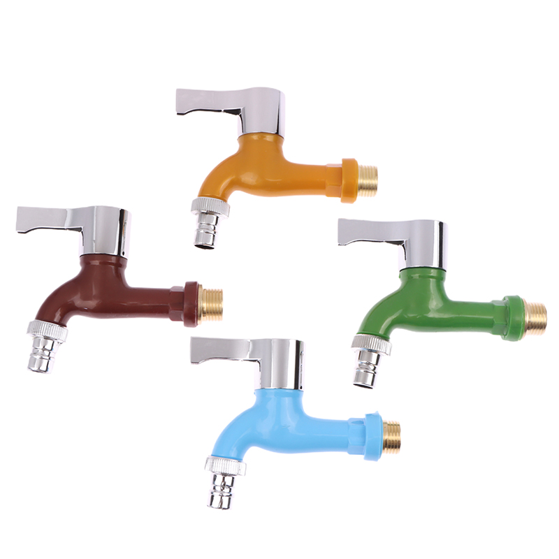 Garden Balcony Water Tap 1/2" Male Thread Washing Machine Faucet Wall Mount Plastic Water Hose Quick Connector