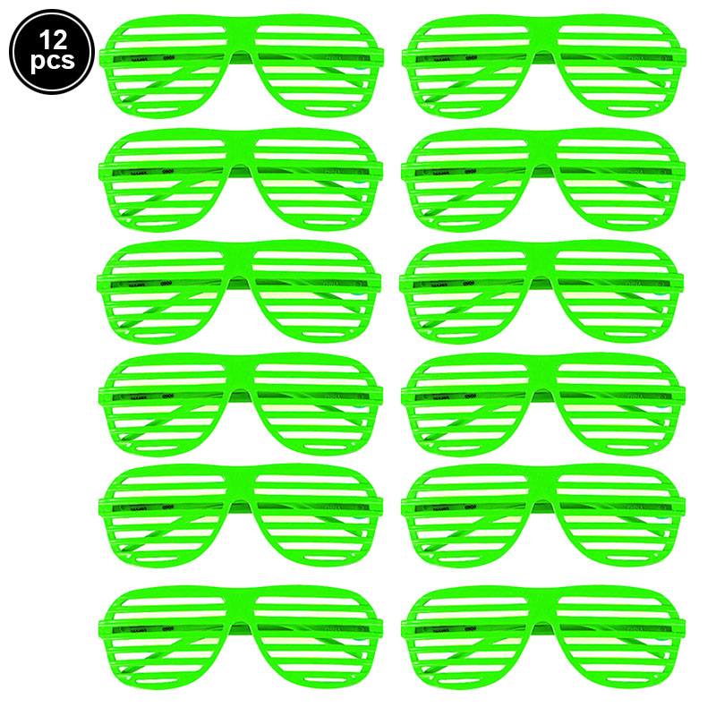 Lunettes à Obturateur en Plastique Fluorescent, Accessoires de ixd'Anniversaire, Chapeau et Gants Fluorescents, Lumière UV: violet