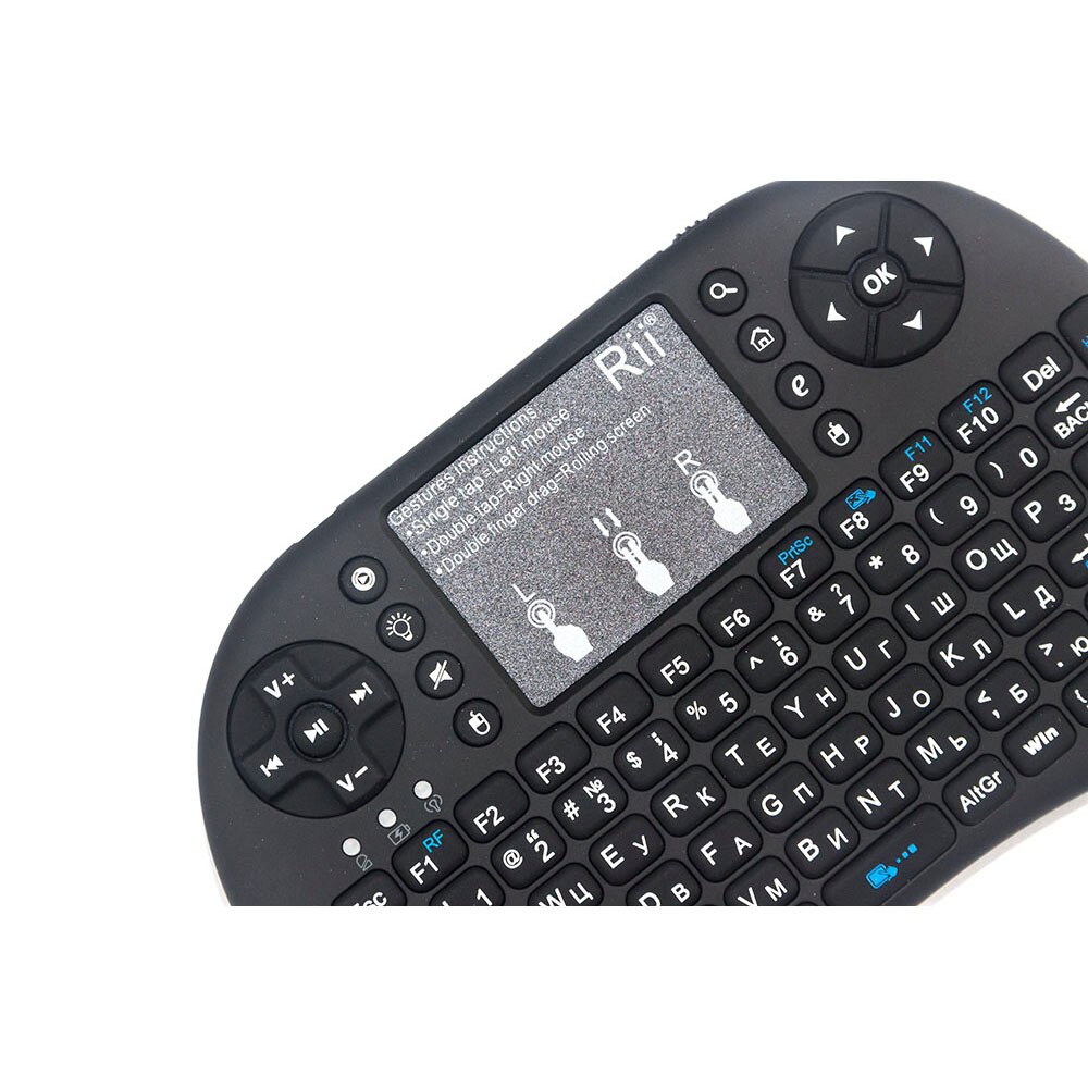 Beleuchtete Tastatur Mini Rii i8 + 2,4 Ghz kabellos-Luft Maus Englisch/Hebräisch/Russisch/Spanisch Tastatur Fernbedienung für TV Kasten PC