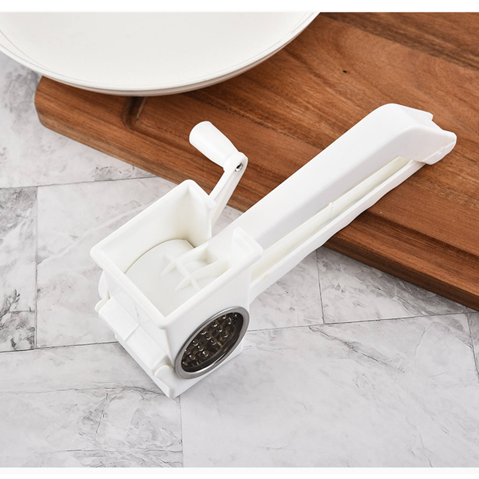 Cooking Tool Hand Held Rotary Cheese Grater Slicer Stainless Steel