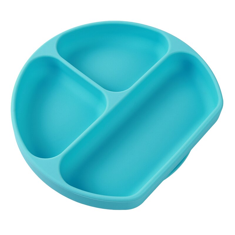 Baby Dishes Children's Section Smiling Silicone Plate With Suction Cup Strong Sticky Divided Silicone Food Plate