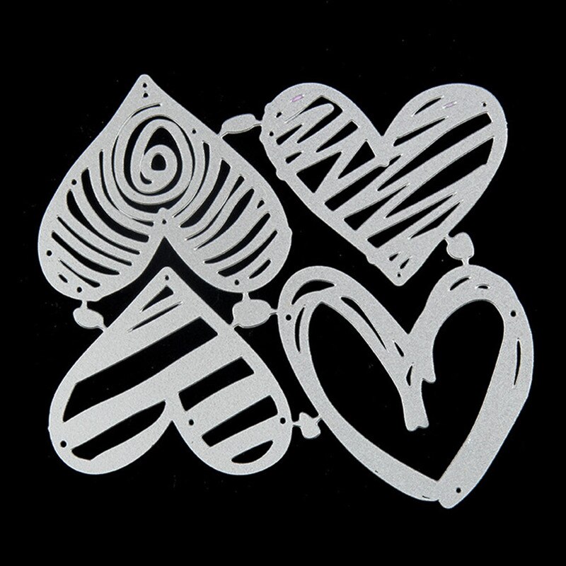 4 kpl/setti metallinleikkausmuotit rakkaussydän askartelu rusetti scrapbooking albumi tee itse paperikortti askartelu kohokuviointi leikkaukset