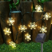 Sneeuwvlokken Tuin Lichtslingers Waterdichte 20/50/100 Led Solar String Lights Voor Kerstmis Wedding