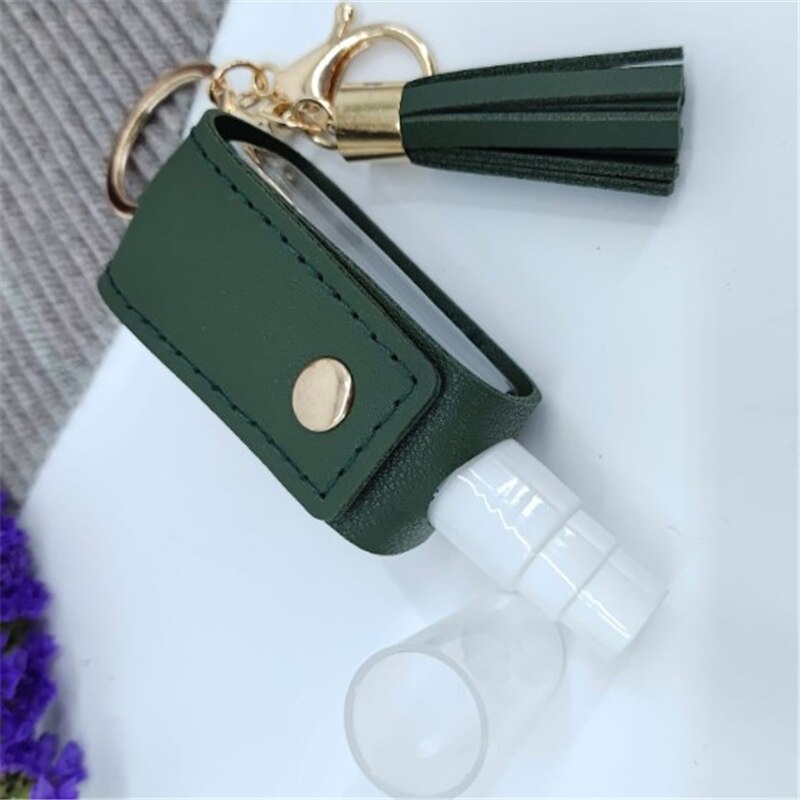 30ml Hand Sanitizer fallen Mini Desinfektionsmittel Hände Tragbare Hydroalcoholic Flasche sprühen Kopf Leder fallen Gesundheit Keychain Halfter: K sprühen Kopf