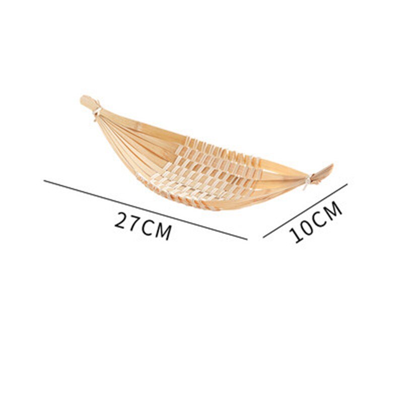 Geweven Producten Handgemaakte Bamboe Mand Boerderij Servies Sashimi Plaat Decoratie Japanse Bamboe Bento Sushi Zeevruchten Boot: 5