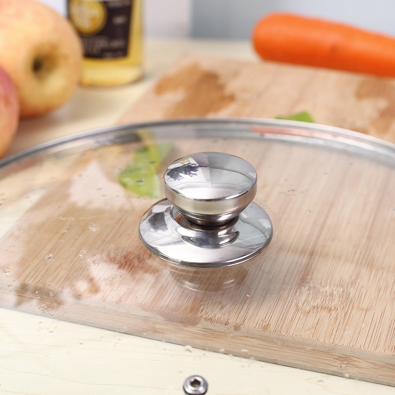 1PCS Replaceable Universal Lid Handle Stainless Steel Circular Holding Glass Lid Cookware Pot Microwave Cover