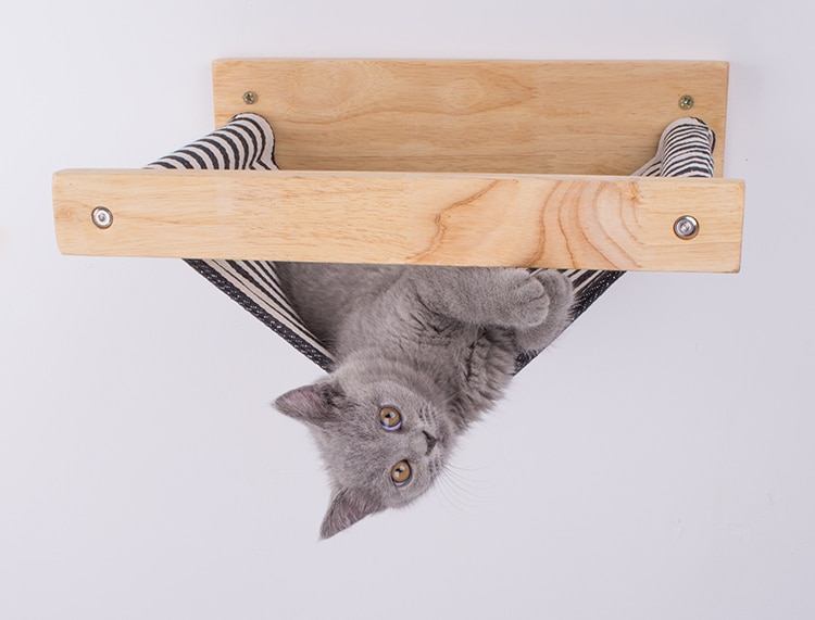 Veggmontert katt hengekøyeseng kjæledyrmøbler kattunge vegghylle sett katt abbor tre skrape klatrestolpe katt trehus  m2147