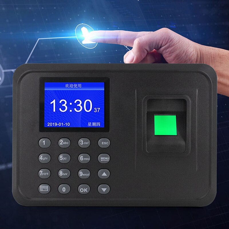 Biometrisk fremmøde system fingeraftrykslæser tidsur medarbejderstyring maskine adgangskontrol pendling stansekortmaskine e