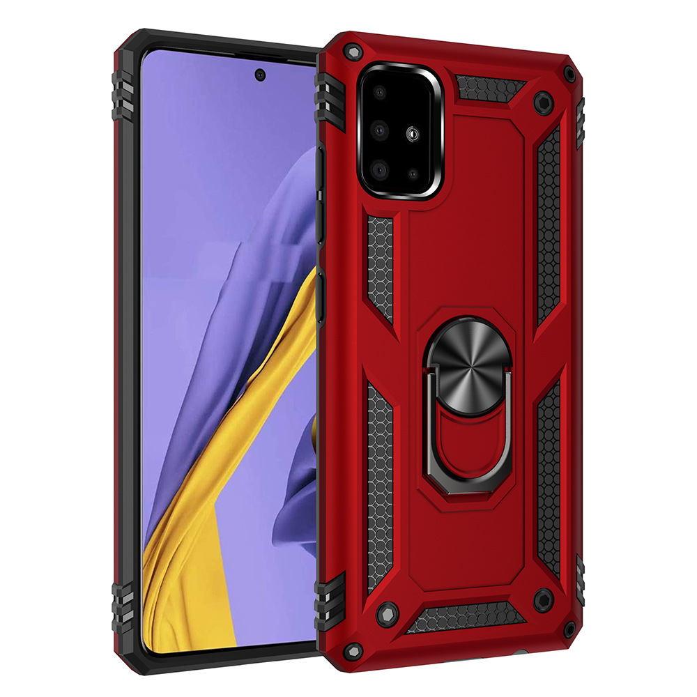 For Samsung Galaxy A51 Case Car Holder Mgnetic Ring Bracket Armor Cover For Samsung Galaxy A71 A50 A50S A30S Phone Cases: For Galaxy A51 / Red