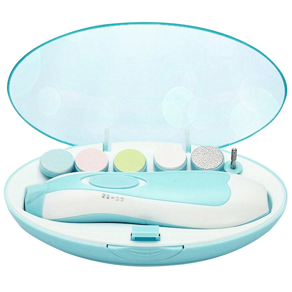 Cortauñas eléctrico automático para bebé, tijeras para bebé, cortauñas seguro para niños, conjunto de herramientas para uñas para recién nacido: blue