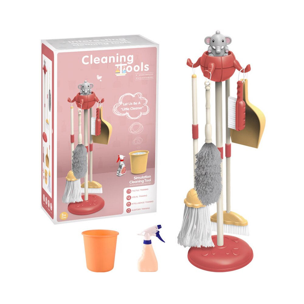 Juego de simulación de fregona para bebés, herramienta de limpieza del hogar, juguete para niños, juguete para juego de imitación: pink