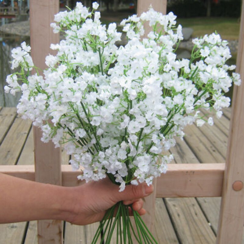 1/10/20/50 Pcs Artificial Flowers Plastic Gypsophila Flower Heads White Babies Breath DIY Floral Bouquets Wedding Home Decor