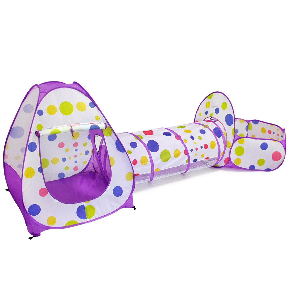 Tente de Tunnel d&#39;intérieur pour bébé, jouets de fosse de piscine à balles amusantes, clôture d&#39;épissure, clôture de jeu à balles Marine Portable pliable pour bébé 3 pièces: D