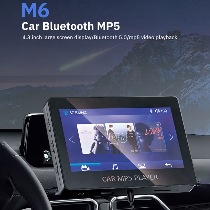 Auto MP5 Speler Bluetooth 5.0 Fm-zender Ondersteuning Tf U Disk Muziekspeler Auto Speler Auto Elektronische Voor Auto &#39;S M6