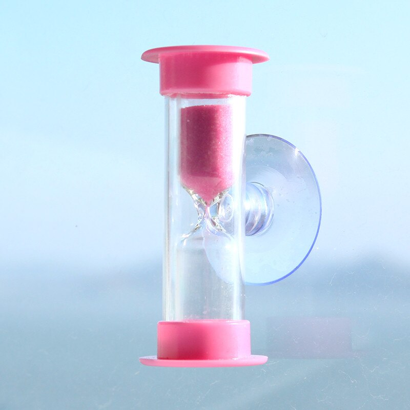 Time Hourglass 3Min Mini Hourglass for Shower Timer/Teeth Brushing Timer with Suction Cup: Pink