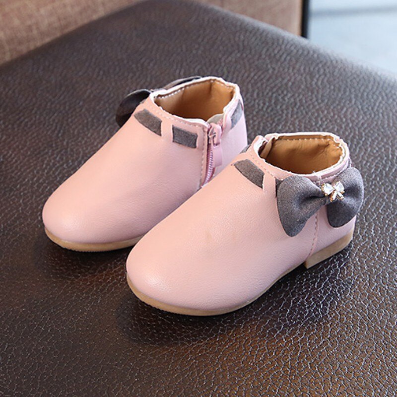 Di Cuoio dell'UNITÀ di elaborazione Impermeabile Scarpe per Bambini Vendita Calda Bambini Svegli Stivali Bambini Stivali Ragazze di Modo Scarpe Da Ginnastica Stivali di Gomma con L'arco: Colore rosa / 1