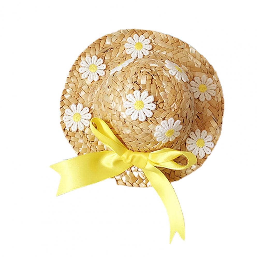 Cool Puppy Hat Sun Lace Ruffled Hem Adorable Straw Pet Photography Hats for Summer Dogs Caps Accessories Decor