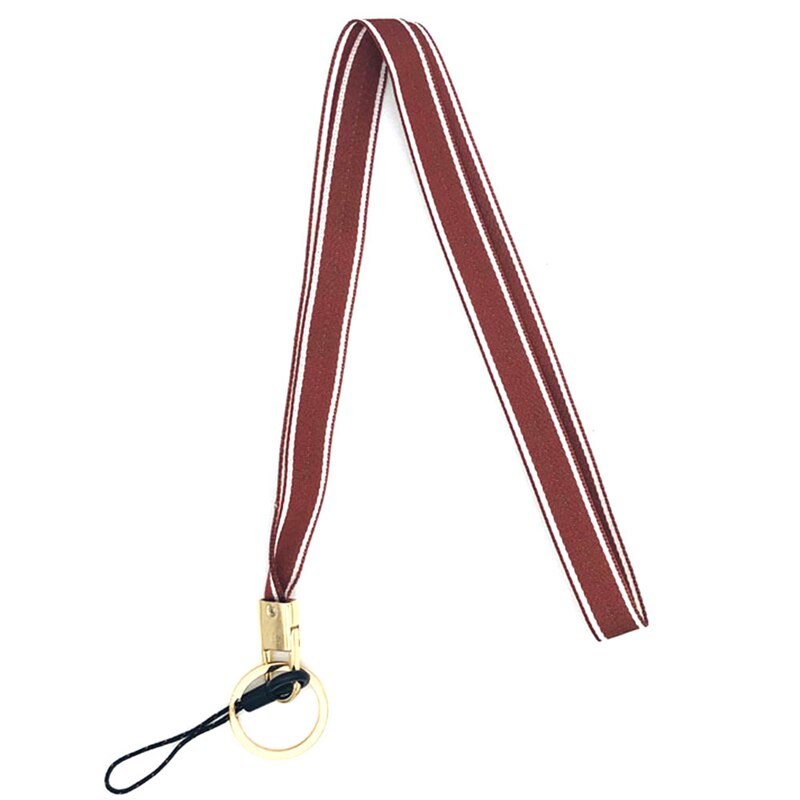 cordones de rayas multicolor para teléfono para correa de cuello de llave para tira de correas para tarjeta de identificación llavero para gimnasio Lanyard Key: Red wine