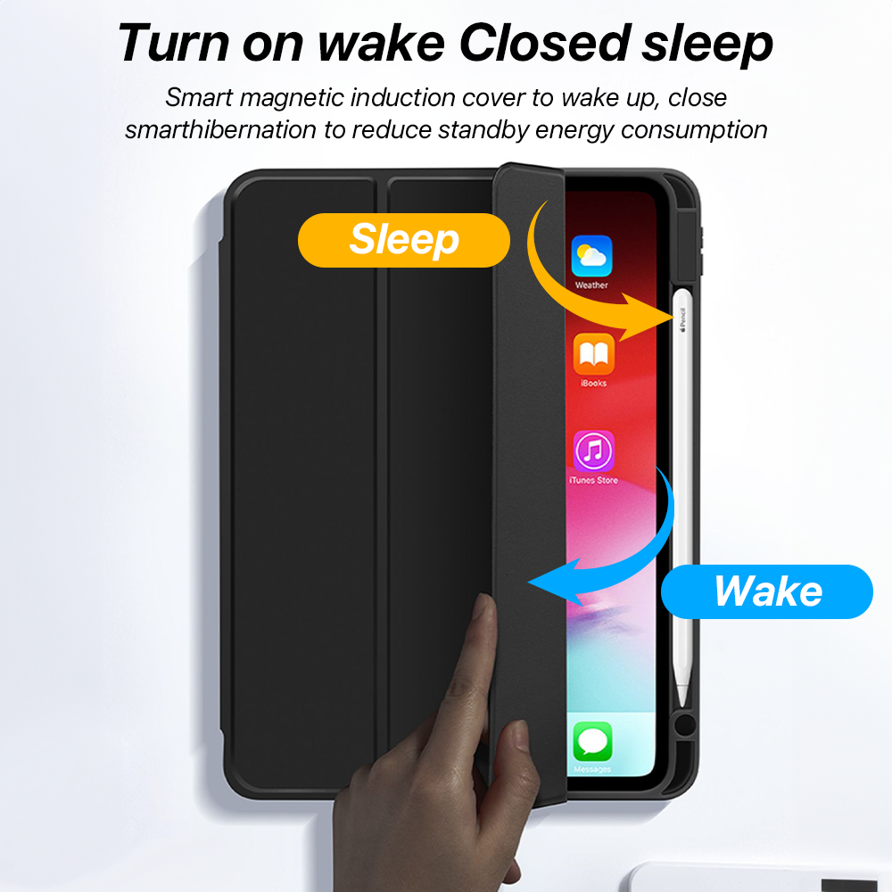 Nederlands Voor IPad 10.9 Air4 Air5 met potloodhouder Transparant geval voor IPad 5/6/7/8/9/10e Funda Mini 6 Pro 11 12.9In beschermhoes