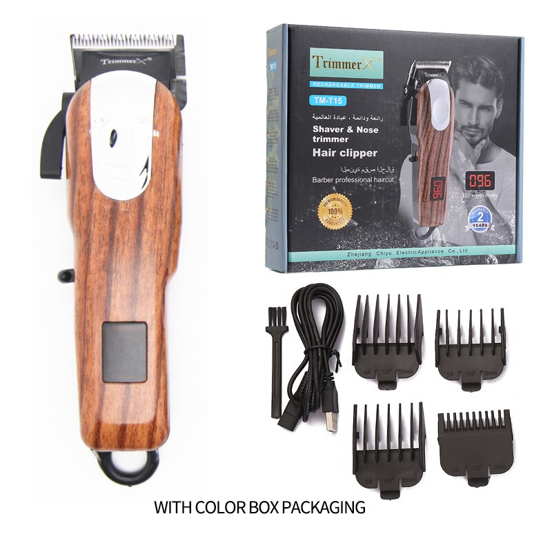 Friseur 0mm Haar Haarschneidemaschine Mann Elektrische Haar Trimmer Schneiden Maschine Usb Aufladbare Haar schneiden kabellos Salon Werkzeug: Holz Getreide