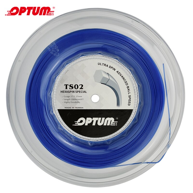 Optum hexraspin especial 1.25mm hexagonal tennis string top-spin poliéster raquete corda torção durável gym string 200 m/carretel