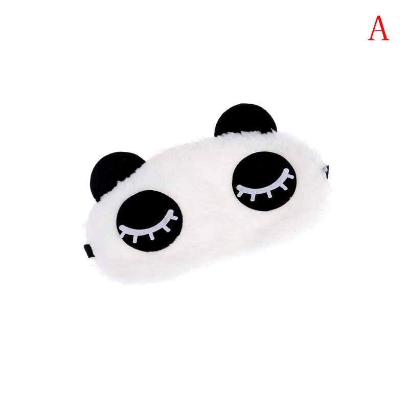 Mascarilla antifaz para dormir Kawaii, antifaz para dormir, antifaz para los ojos, bonita cara blanca de Panda, sombreado, gafas de algodón para dormir, ayuda a relajar las gafas de viaje, 1 ud.: A