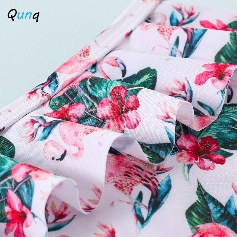 Qunq Meisje Badmode Zomer Bloemen Sling Shorts Tweedelige Outfits Voor Meisjes Boutique Infant Bad Set