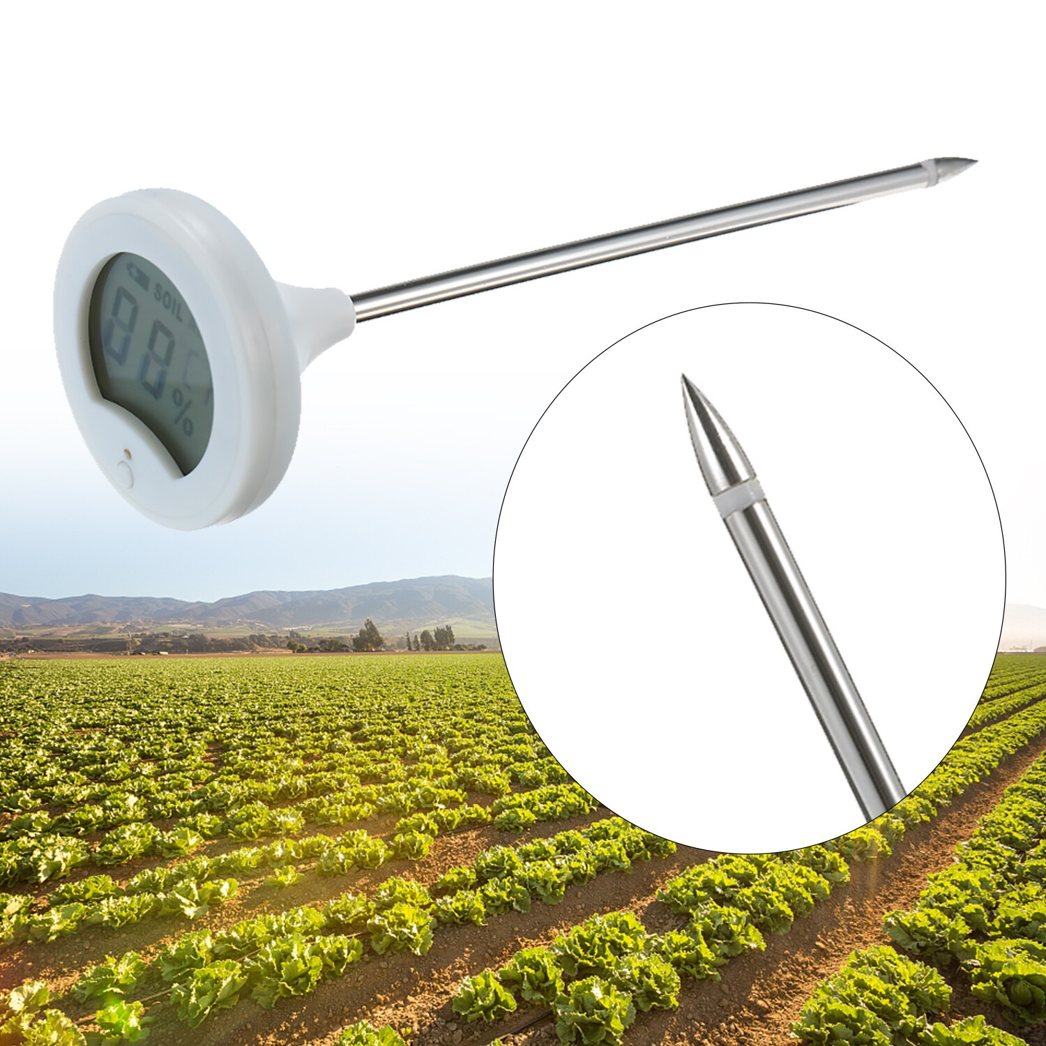 Instant Soil Tester Soil Moisture Tester LCD Digital Soil Tester Soil Moisture Meter with 5-inch Probe Portable Soil Hygrometer