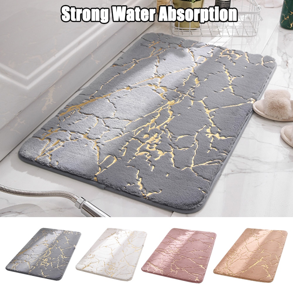 Tapis de bain antidérapants Super absorbant douche salle de bain tapis doux toilette sol Faux lapin cheveux tapis pour décor à la maison 4 taille 5 couleur