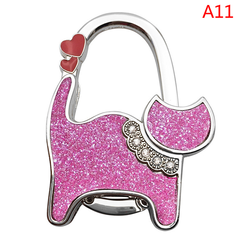 Portable Folding Handbag Hook Holder Purse Hanger Table Edge Hanging Hooks For Handbag Decoration Women Bag Organizer: green