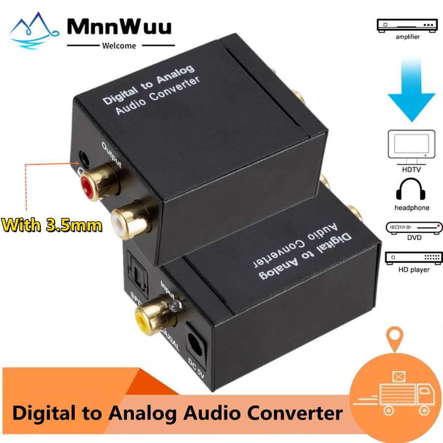 Tragbarer dac, toslink-koaxial-glasfaser-digital-zu-analog-audio-aux- 3.5mm- l/r-wandler, spdif-digital-audio-decoder, verstärker