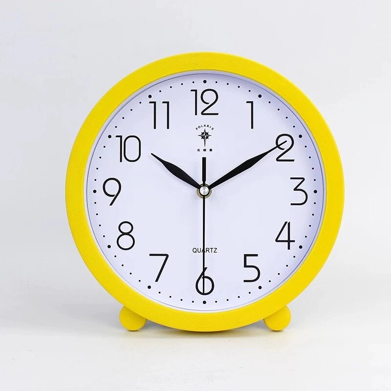 10 Inch Living Room Pendulum Wall Clock Office Desktop Clock Modern Minimalist Large Silent Table Clock Home Decoration: Yellow