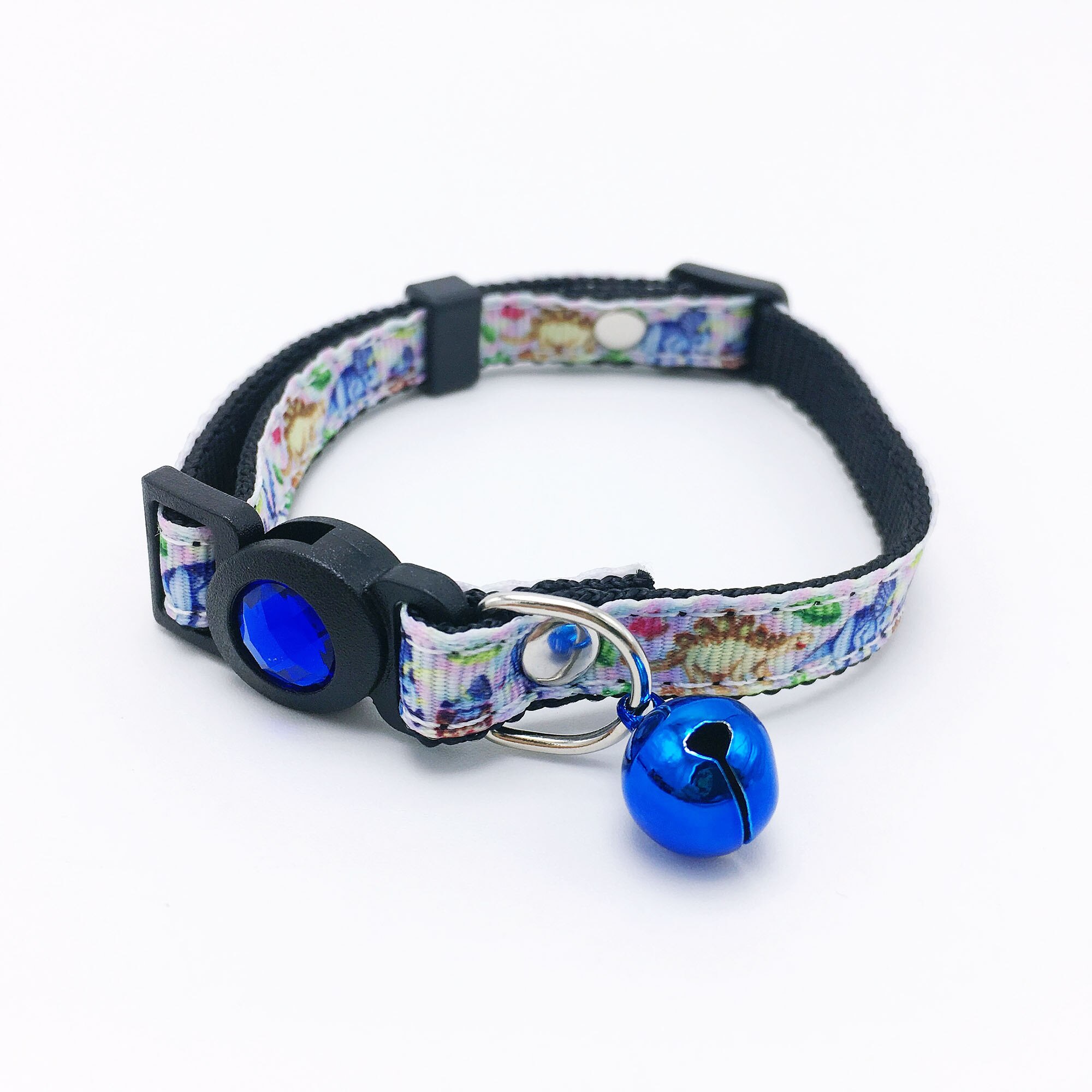 Bonzerpet – collier réglable en forme de cloche pour chat, rose, 1.0cm, en PU, adapté aux petits chiens et chiots: Blue 2