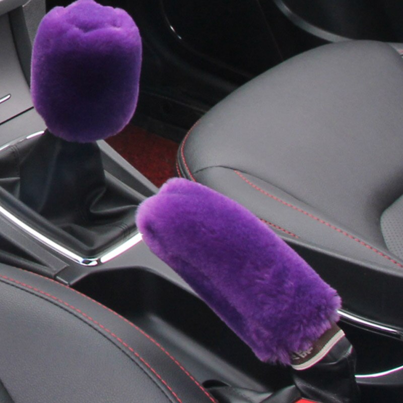 Winter plush fur car hand brake cover shift knob cover for Hyundai ix35 iX45 iX25 i20 i30 Sonata,Verna,Solaris,Elantra,Accent