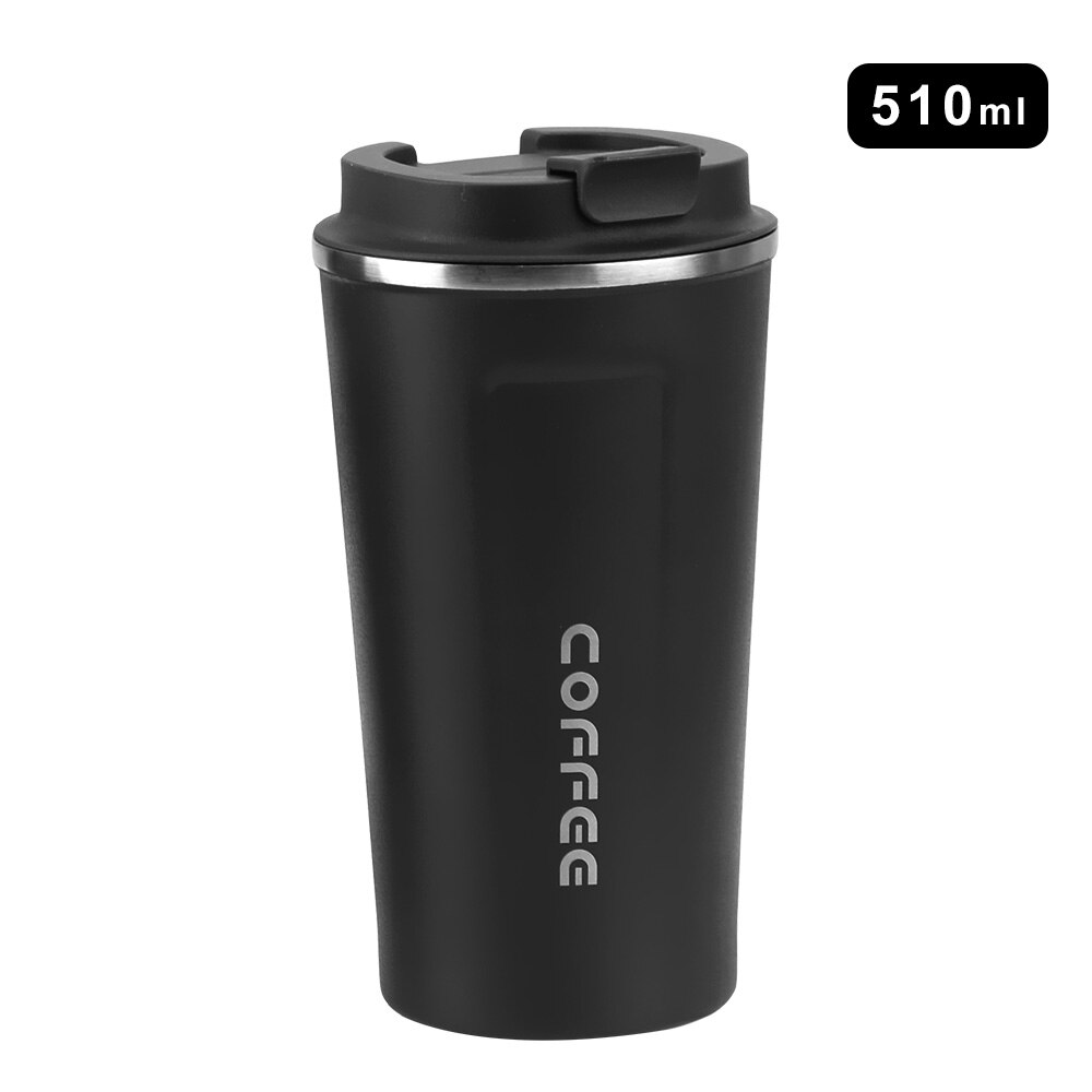 380/510ml resor termokopp bil termos mugg dubbel rostfritt stål 304 kaffemugg läckagesäker termosmugg för: 510ml svarta