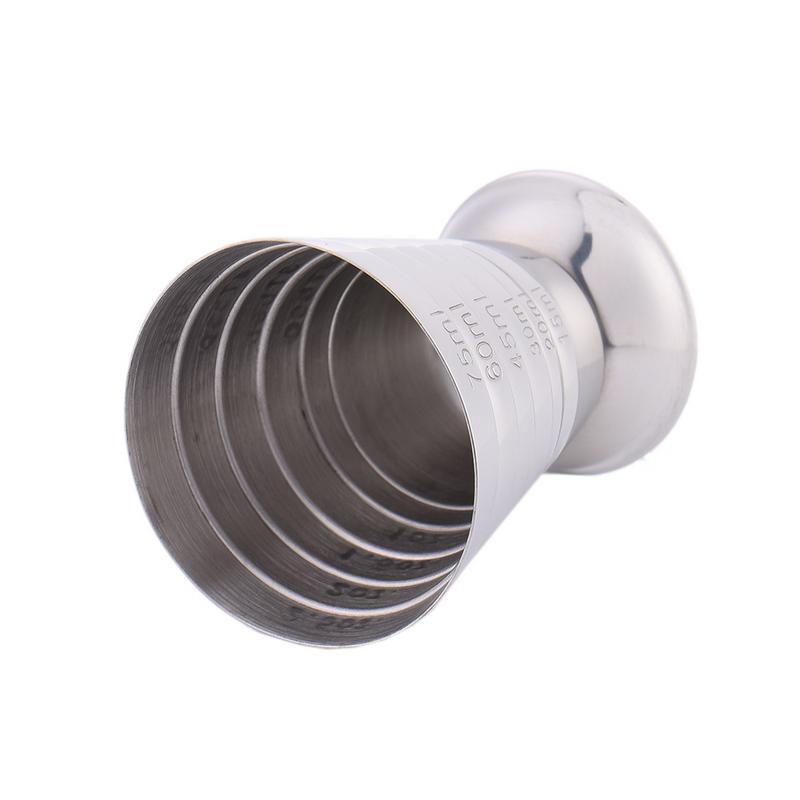 Bar Jigger Shot Measure Cup 75ML Stainless Steel Double Tone Glass Measuring Cup Cocktail Bar Party Wine Cup